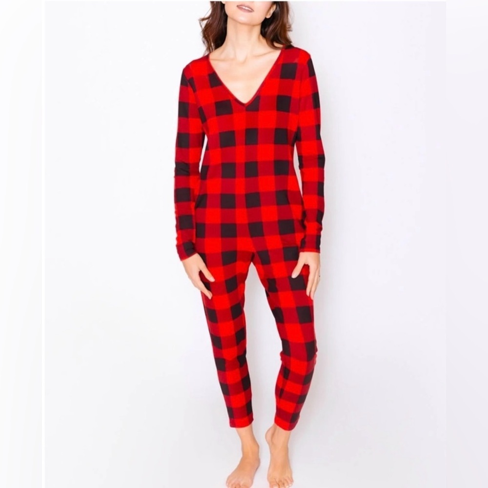 Smash + Tess Cozy Friday Romper Poinsettia Plaid XS
